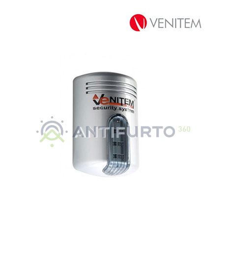 Sirena autoalimentata a 13.8 Vdc con lampeggiante a led DOGE/LS, colore acciaio-Venitem SED2000ACF