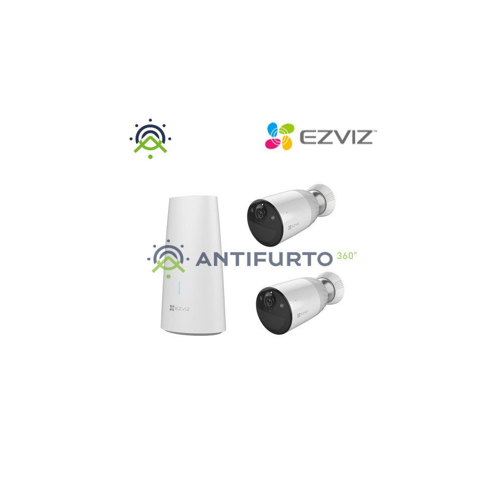 BC1-B2 Kit 2 Telecamera Bullet Ip 2 Mp + base a batteria -  Ezviz