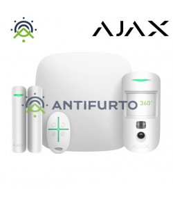 156255 Ajax StarterKit Cam Plus HDR (Hub 2 Plus + MotionCam + DoorProtect + SpaceControl) Colore white- Ajax